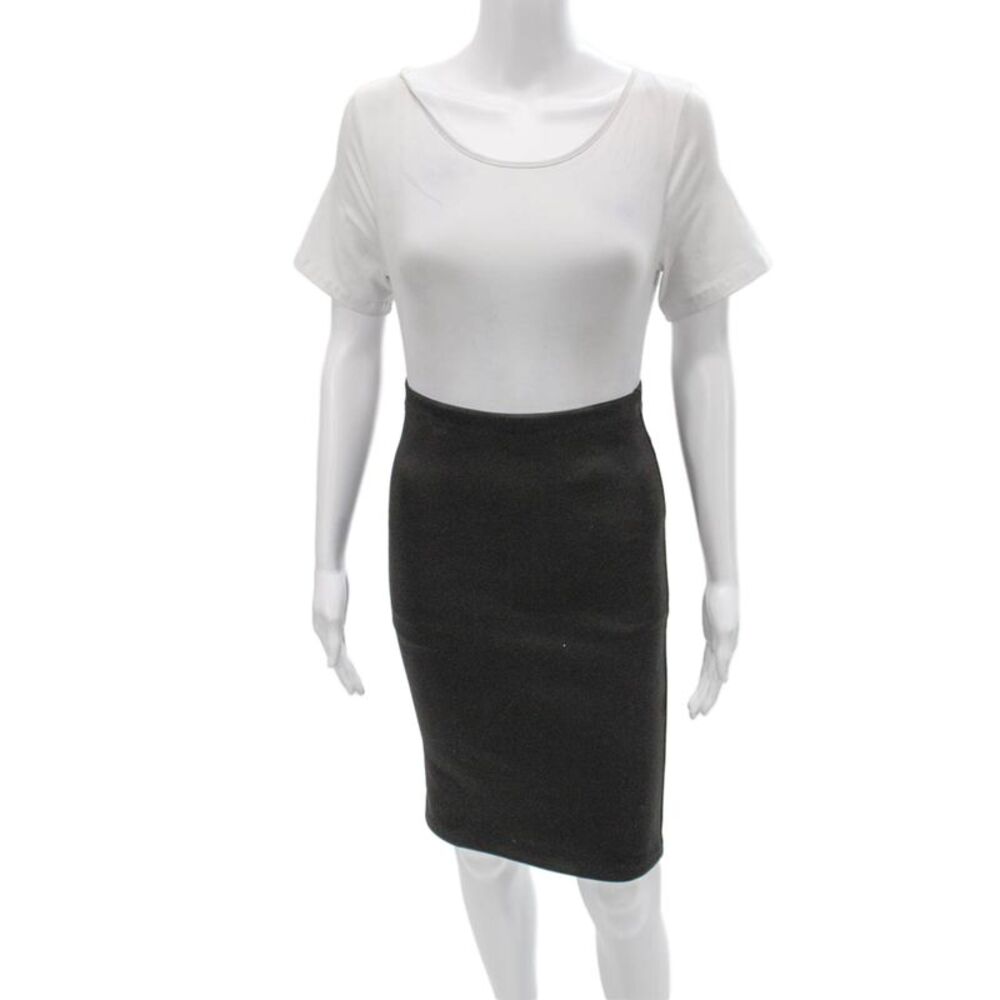 Silvia Tcherassi Womens Pencil Skirt Gray Knee Length Pull On Size S